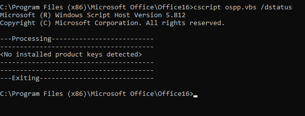 ms office license status